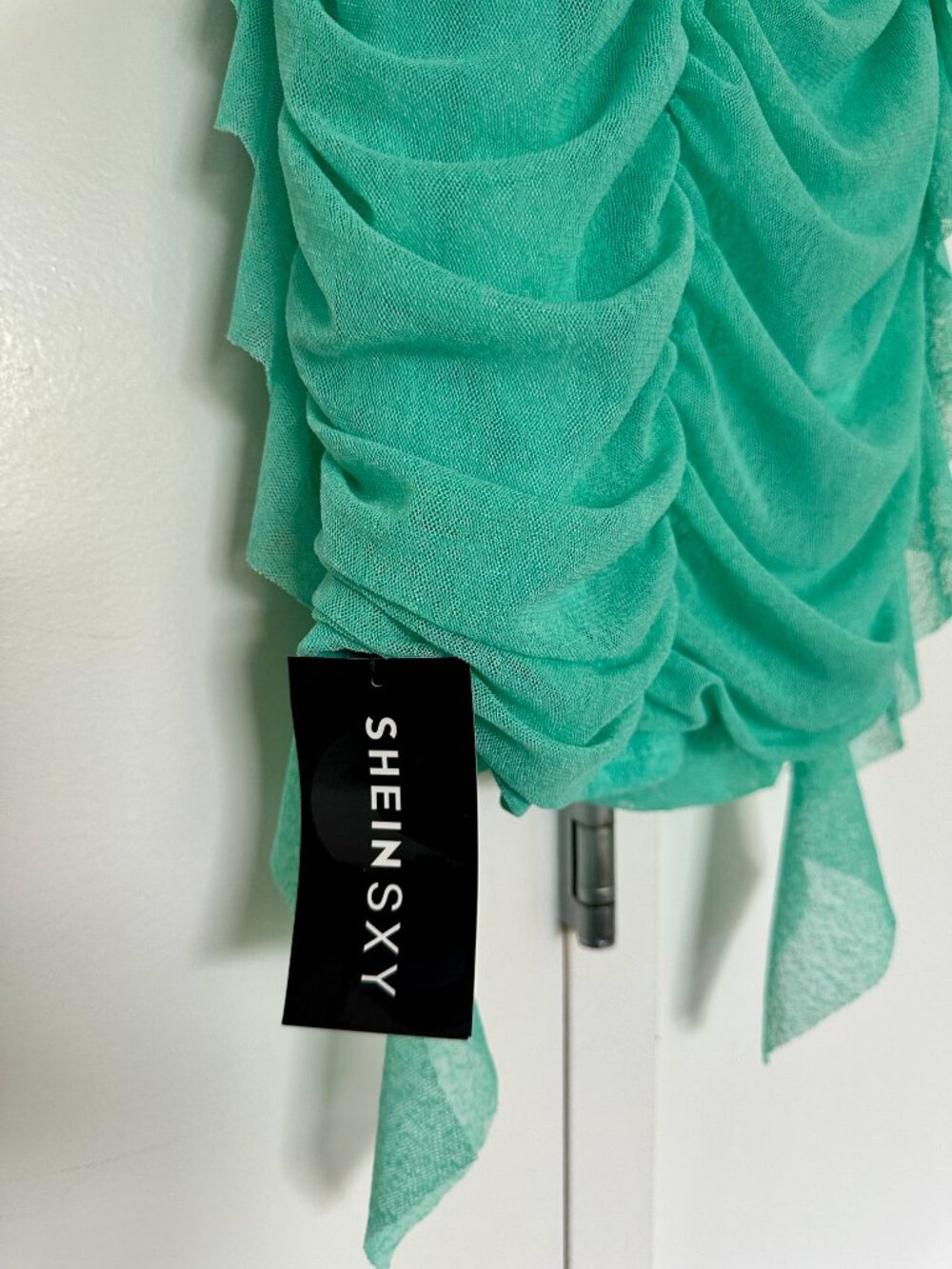 Green Ruched Dress (NWT) - Picture 4 of 5